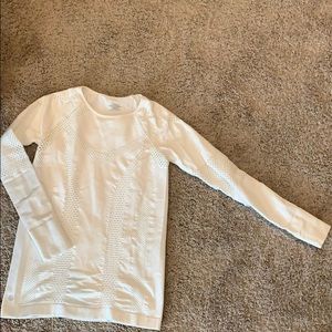 Layered Athleta top. Cream colored
